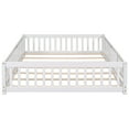 Bellemave Queen Size Floor Bed for Kids, Wood Toddler Floor Bed with