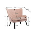thumbnail image 3 of ARCTICSCORPION High Back Accent Chair, Comfortable Loveseat with Fabric Padded Seat, Modern High Back Rest Arm Sofa, Armchair with Wooden Legs for Living Room or Bedroom, Pink, 3 of 7
