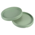 thumbnail image 1 of Unique Bargains 4.5' Ceramic Round Planter Saucer Flower Pot Drip Tray Coaster, Green 2 Pack, 1 of 5
