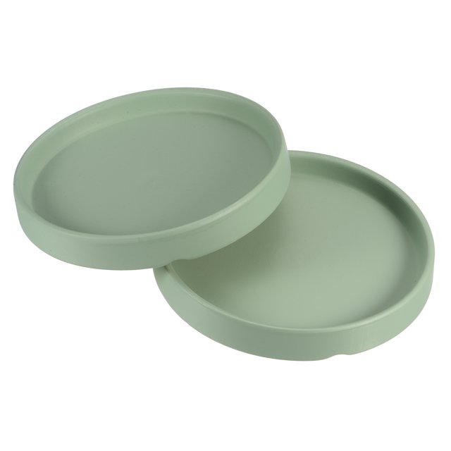 Unique Bargains 4.5' Ceramic Round Planter Saucer Flower Pot Drip Tray Coaster, Green 2 Pack