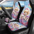thumbnail image 2 of XYZCANDO 2 pcs Car Seat Covers for Front Seat Front Seat Cover Waterproof Breathable, Vehicle Sedan Auto Car Front Seat Covers, Puppy Flower Design, 2 of 10