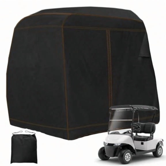 420D Golf Cart Cover 2 Passengers Heavy Duty cover Waterproof Windproof Dustproof Universal Compatible with EZGO Club Car  Golf Cart Rain Cover with Storage Bag