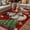 Red, variant on Black Christmas Outdoor Rug for Patio/Deck/Porch, Non-Slip Large Area Rug 5 x 7 Ft, Xmas Tree Gingerbread Snowman Winter Indoor Outdoor Rugs Washable Area Rugs, Reversible Camping Rug Carpet Runner