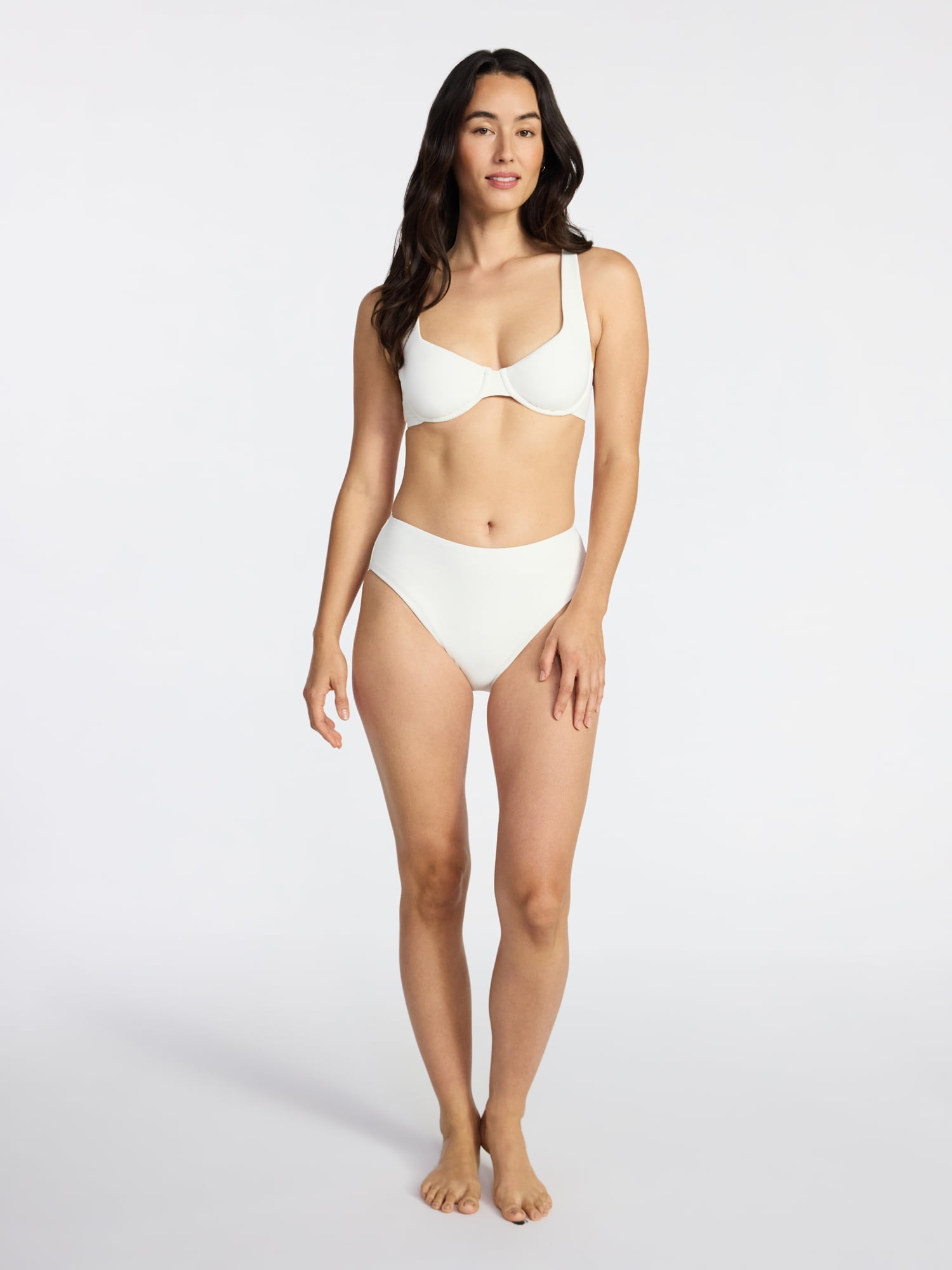 Time and Tru Women's and Women's Plus Size Ribbed Underwire Bikini Top, Sizes XS-3X
