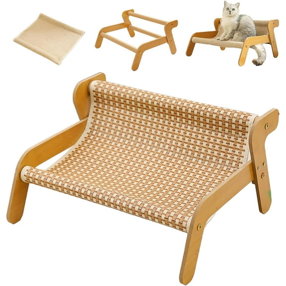 The Claw Lounge, Cat Sisal Chair, 2 in 1 Cat Sisal Chair for Indoor Cats Hammock for Scratching Pad, Sisal Cats Scratcher Bed, Wear-Resistant Scratching Pad Lounge Chairs