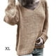 thumbnail image 4 of Qarigey Suéter de manga larga con cuello para mujer y adolescente, camisa de punto básica cálida para mujer, ropa de moda, accesorios Prendas para la parte del cuerpo SG Khaki Qarigey AP009144-10, 4 of 6