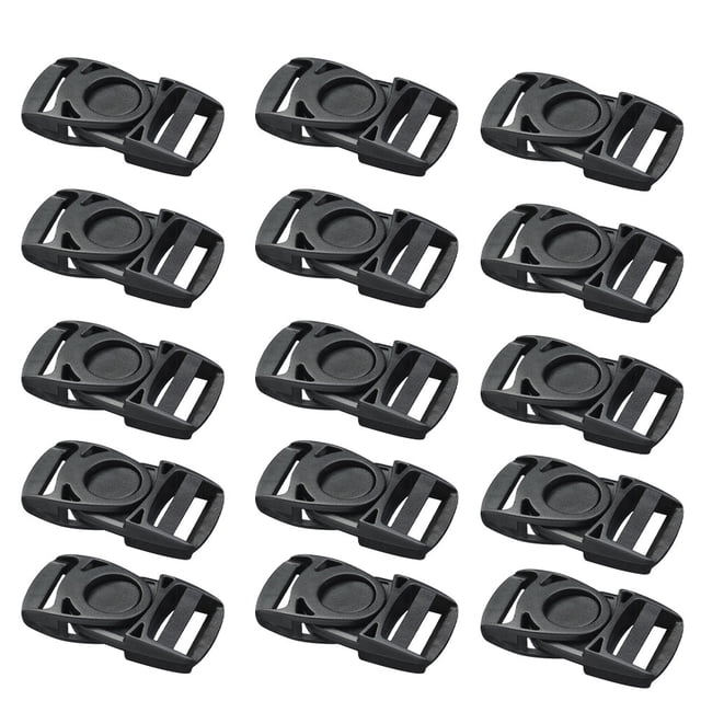50Pcs Multifunctional Belt Buckles Safety Backpack Buckles Plastic Release Buckle Black (25mm)