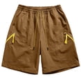 thumbnail image 4 of HOOMEUMY Mens Cargo Shorts Comfy Casual Summer Lightweight Elastic Waist Baseball Gym Short Pants with Pockets Coffee XL, 4 of 9