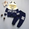 thumbnail image 2 of Number 96 Printed Children's Spring And Autumn Wear Casual Color Contrast Fashion Baby 0 5 Years Old Hoodie Long Sleeve Children Navy 6 Months-12 Months, 2 of 3