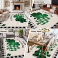 thumbnail image 6 of Area Rug 72×108in, St. Patrick's Day Green Buffalo Shamrocks Floor Carpet Living Room Rug, Black White Plaid Border Non-Slip Welcome Mat Indoor Rugs for Bedroom Dining Room, 6 of 9