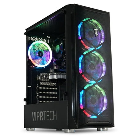 ViprTech.com Pro Gaming PC Desktop Computer - Intel i5 4th Gen, AMD Radeon RX 560 4GB, 8GB RAM, 1TB, VR Ready, Wifi, RGB Fans, 1 Year Warranty, Fast Ship, Windows 10 Pro
