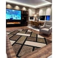 thumbnail image 5 of Modern 5D Shaggy Abstract Geometric Rug for Living Room Bedroom Design 6419 (5x7 (5'2"x7'5"),Beige), 5 of 7