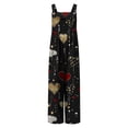 thumbnail image 4 of Haivin Womens Jumpsuit, Loose Fit with Button Front and Pockets, Valentine's Day Print for Casual and Daily Wear, 4 of 6