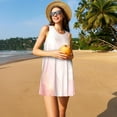 thumbnail image 3 of Naloa Marble Print Women's Summer Spring Casual Beach Sundress,Vacation Sleeveless Tank Crewneck Loose Dresses, 3 of 7