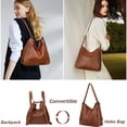 thumbnail image 5 of FALAN MULE Tote Handbags for Women Convertible Backpack Purses PU Leather Hobo Bags, 5 of 8