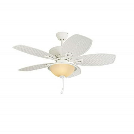 harbor breeze cedar shoals 44-in white downrod or close mount indoor/outdoor ceiling fan with light kit