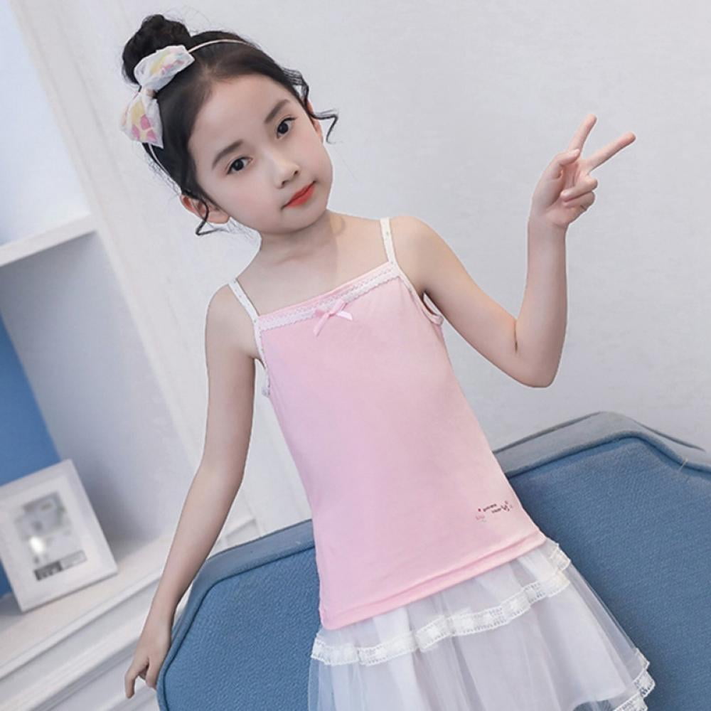 Kids Baby Girls Cotton Bow Lace Underwear Tank Tops