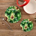 thumbnail image 2 of SKYSONIC 2 pcs Exotic Green Avocado Pot Holders Trivets, Heat Resistant Trivets,Watercolor Summer Fruit Cotton Thread Weave Mats for Hot Pads Pans Pot Bowl Teapot, 2 of 7