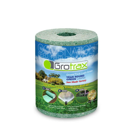 As Seen On TV Grotrax Patch N Repair Year-Round Green Grass Seed Mixture Mat Roll for Lawn Spots, High Traffic Areas and Lawn Repairs | Winter Resistance and Drought Tolerant, 20 (Best Grass Seed For Lawn Repair)