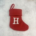 thumbnail image 2 of SLYNSHome Christmas Stockings Red Velvet with Embroidered Alphabet Letters Personalized Classic Xmas Stocking for Holiday Fireplace Hanging Decor - H, 2 of 4