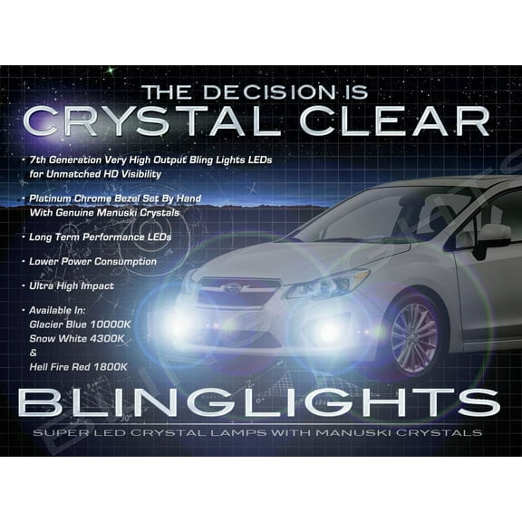 For 2012 2013 2014 Subaru Impreza & WRX Blue LED Fog Lamps Driving Lights Kit