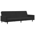 thumbnail image 2 of vidaXL Canapé-Lit 2 Places avec Pouf Noir en Velours, 2 of 5
