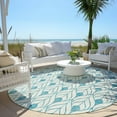 thumbnail image 6 of Addison Rugs Chantille Indoor/Outdoor Transitional Geometric Teal Washable Round Rug, 8' x 8', 6 of 6