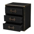 thumbnail image 3 of Baxton Studio Mallison Vintage End Table, 3-Drawer, Black, 3 of 9