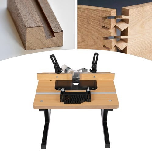 Woodworking Router Table, Benchtop Router Table, Heavy Duty Aluminum Alloy and Iron Frame with MDF Top, Precision Scale for Accurate Woodworking