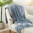 thumbnail image 3 of Saro Lifestyle Trendy Stripe and Herringbone Fringed Throw, 3 of 5