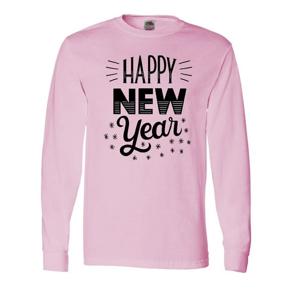 Inktastic Happy New Year in Hand Lettering Long Sleeve T-Shirt