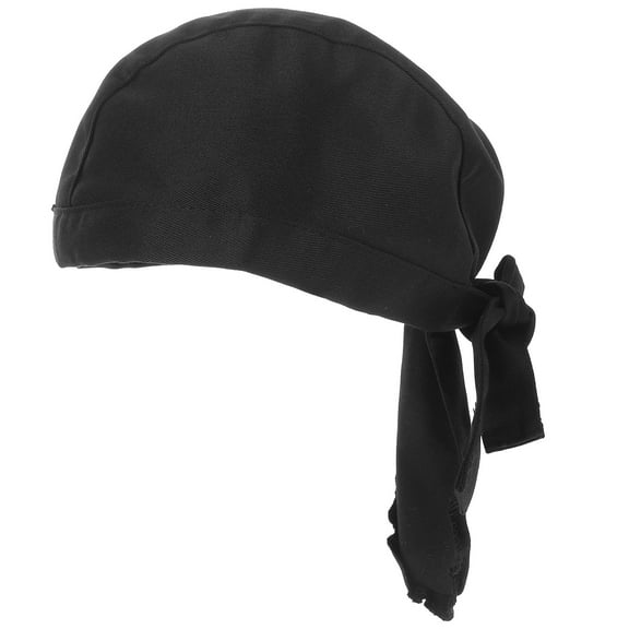 OUNONA Adjustable Black Cotton Kitchen Working Hat Suitable for Restaurant Chefs