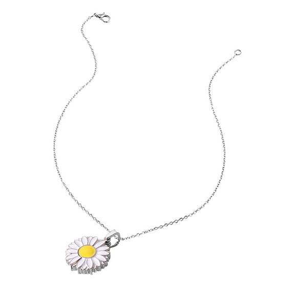 Womens Necklace Women'S Jewelry Daisy Necklace Alloy Open Locket Daisy Necklaces Women Daisy Pendant
