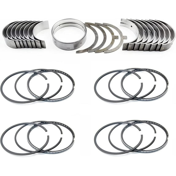 Seapple Main+ConRod bearing+thrust washer+Piston Rings Compatible with Yanmar Komatsu 4TNE92 Engine Hyster Compatible withtens 2.0