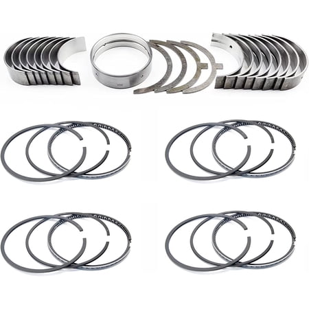 Seapple Main+ConRod bearing+thrust washer+Piston Rings Compatible with S4S S4S-51FL Mitsubishi Engine generator Bulldozer