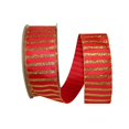 thumbnail image 1 of Reliant Ribbon 92307W-994-40K Cabana Stripe Glitz Value Wired Edge Ribbon - Red & Gold - 2.5 in. x 50 yards, 1 of 1