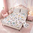 thumbnail image 2 of Manfei Cartoon Unicorn King Sheets 4pcs,Cute Rainbow Flowers Bedding,1 Flat Sheet,1 Fitted Sheet and 2 Pillowcases, 2 of 6