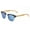 Black Frame Light Blue Flash Mirror, variant on Modern Retro Fashion Real Bamboo Temple Mixed Frame Sunglasses Vintage Design Flash Mirror Lens for Men & for Women