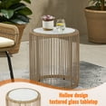 thumbnail image 3 of NiamVelo 3 Piece Patio Bistro Set Outdoor Wicker Furniture Set with Glass Top Table, 2 Chairs with Cushions Lumbar Pillows, White, 3 of 7
