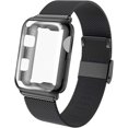 thumbnail image 1 of Bands With Screen Protector Case Compatible for Watch, Stainless Steel Mesh Metal Loop Replacement Band with Protective Case for Iwatch Series 6/SE/5/4/3, 1 of 6