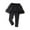 Black, variant on Little Girls Footless Leggings With Tutu Ruffle Skirt Stretchy Cotton Pantskirt Comfy Dailywear
