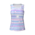 thumbnail image 4 of Xecao Striped Gradient print women's scoop neck, loose-fit workout tank tops for the gym., 4 of 9
