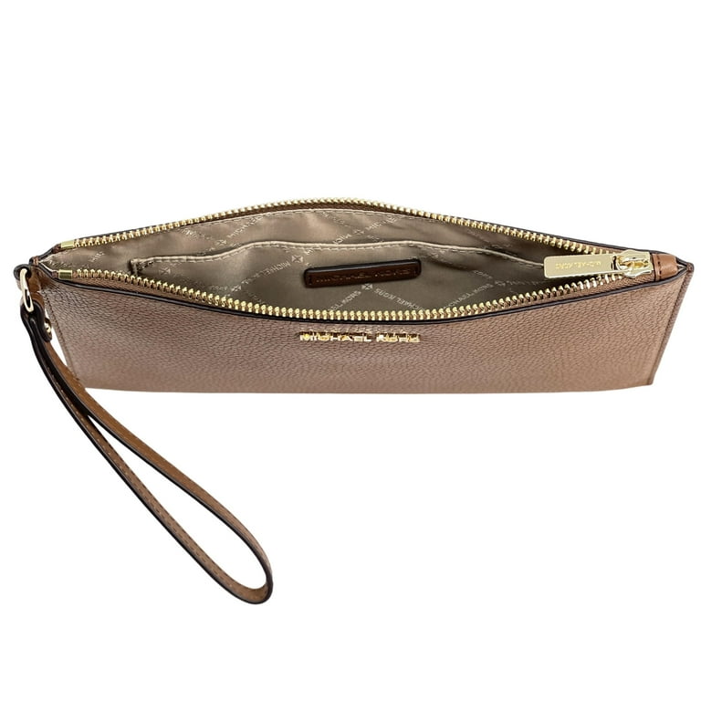 Michael michael kors jet set travel large pebbled leather wristlet hotsell