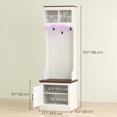 thumbnail image 3 of HOMCOM 3-in-1 Hall Tree with Bench, Coat Rack with Shoe Storage, White, 3 of 10