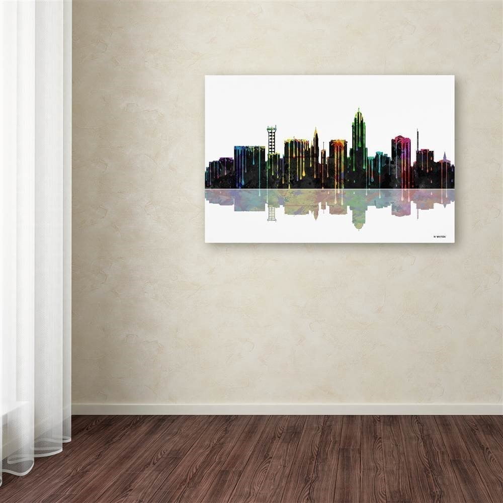 Trademark Fine Art "Lincoln Nebraska Skyline" Canvas Art by Marlene Watson