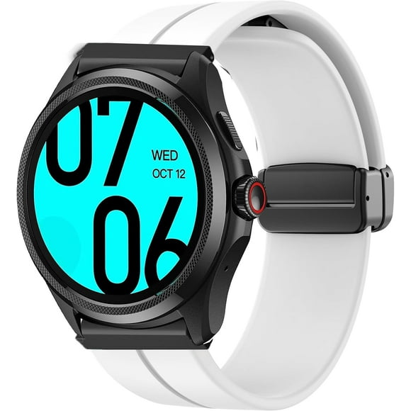 AIR-Compatible Ticwatch Pro 5 Smartwatch Bands, 24mm Soft Silicone Magnetic Buckle Sport Wristband Replacement Straps Compatible for Ticwatch Pro 5 Android Smartwatch
