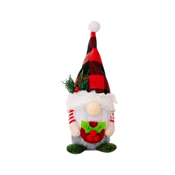 Bewildely Muñeco de gnomo de Navidad, juguete de peluche de vacaciones, juguete de peluche sin rostro, adorno de Navidad, decoración de festivales, Kits de decoración para fiestas Papá Noel Bewildely HA070767-02
