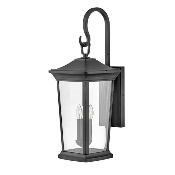 3 Light Outdoor Double Extra Large Wall Mount Lantern in Traditional Style-30 inches Tall and 12 inches Wide-Museum Black Finish-Led Lamping Type