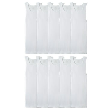 Fruit of the Loom Men's EverSoft A-Shirt Tank Undershirts, Super Value 10-Pack