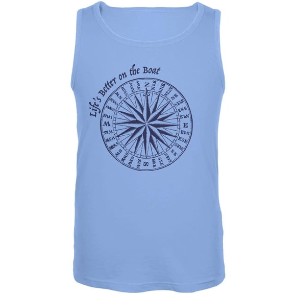 Summer Sun Life's Better on the Boat Mens Tank Top Carolina Blue MD